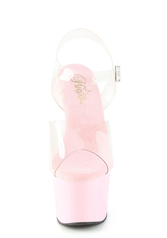 Adore-708 Platform Ankle Strap Sandals-Baby Pink