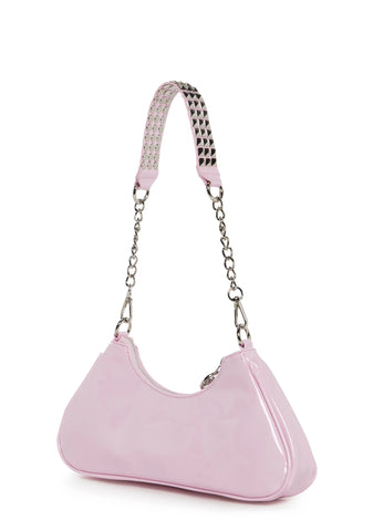 Ciska Brass Knuckle Shoulder Bag - Pink
