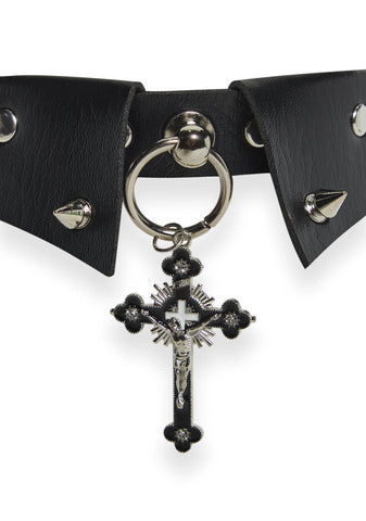 Choker Collar With Cross
