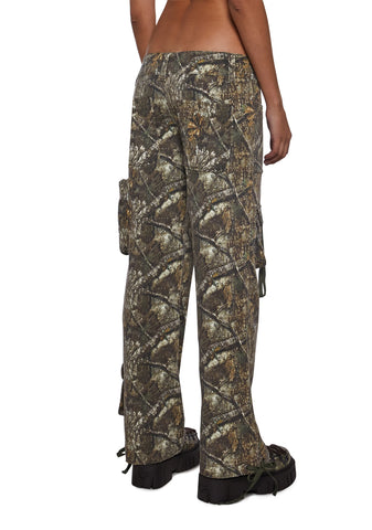 Camo Low Rise Cargo Jeans