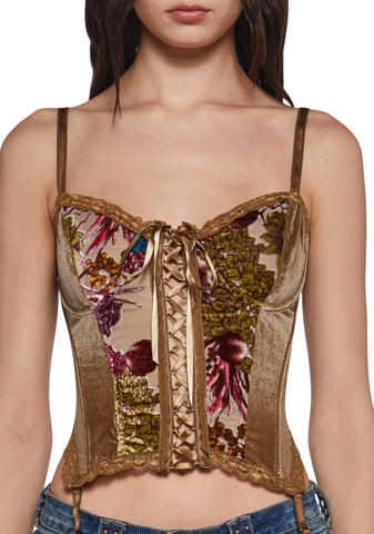 Soulful Sunshine Corset Top - Brown