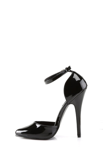Domina-402 Ankle Strap Pumps-Black