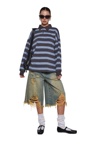 Status Update Oversized Rugby Top