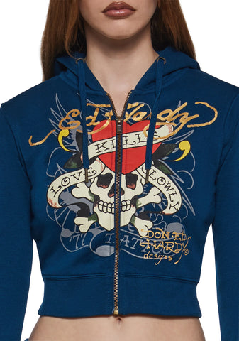LKS Skull Zip Front Hoodie