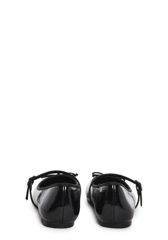 Woven Love Ballet Flats - Black