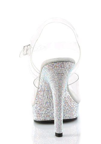 Majesty-508DM Platform Ankle Strap Sandals-Silver