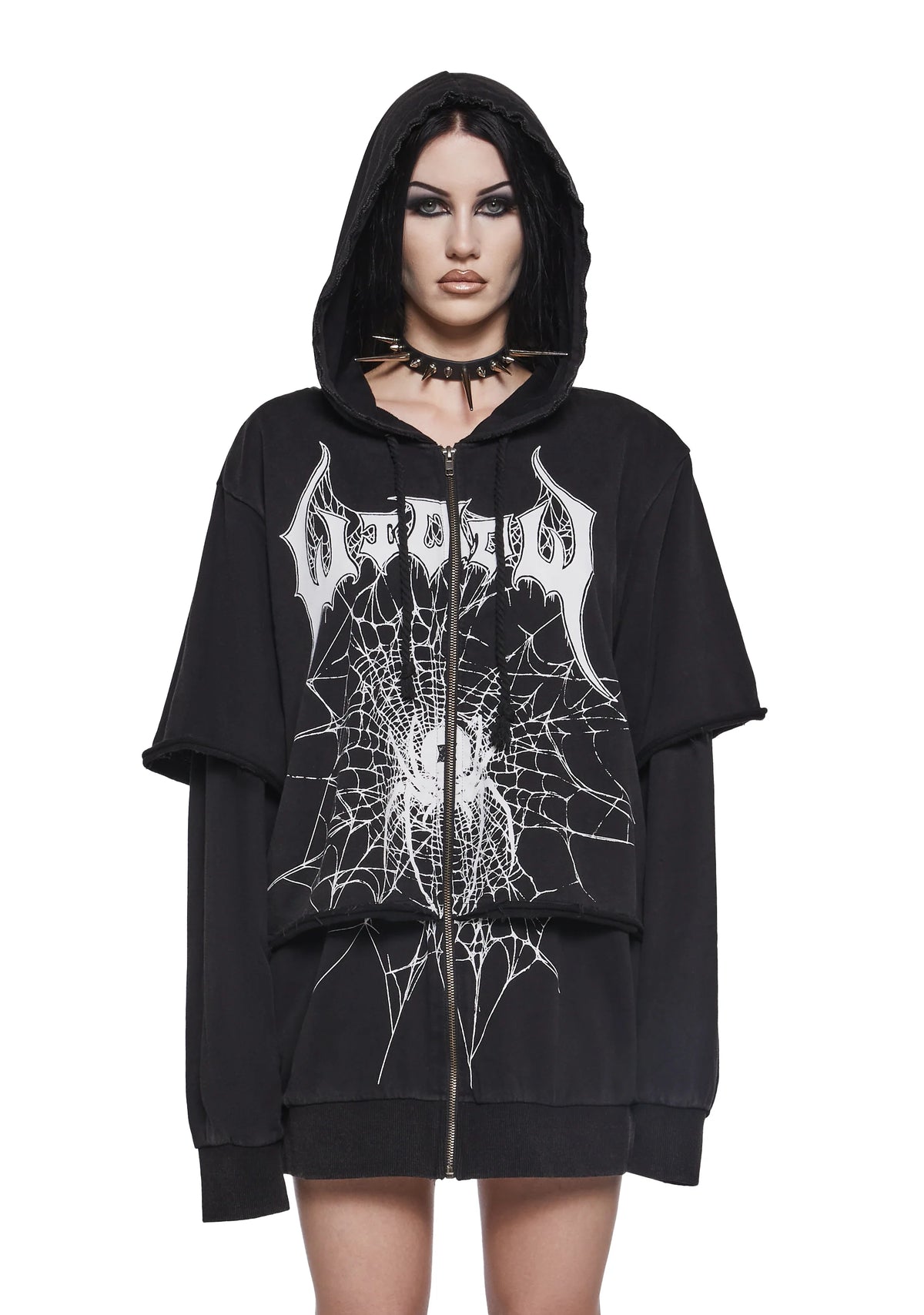 Looming Goth Zip-Up Hoodie