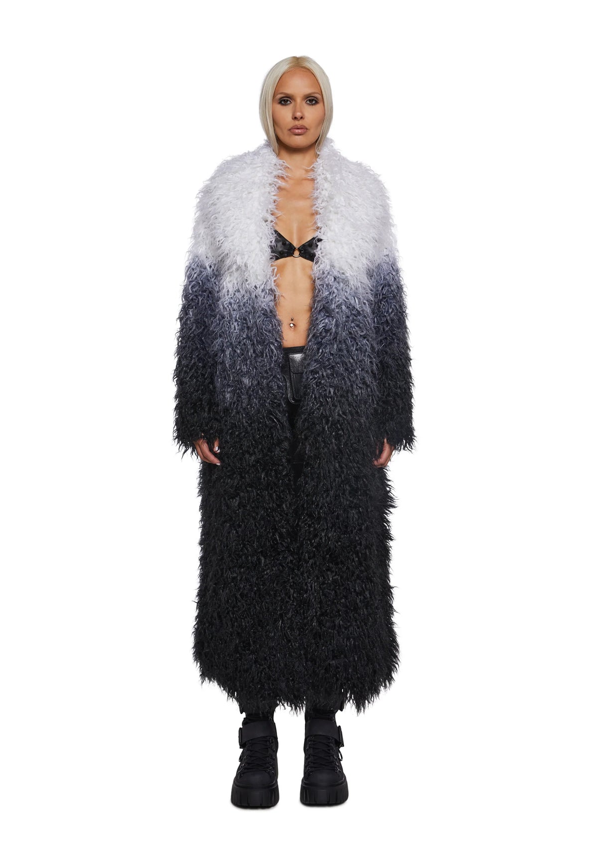 Astro Arctic Faux Fur Coat - Gray/White