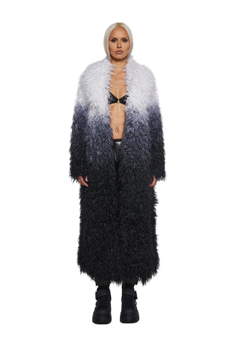 Astro Arctic Faux Fur Coat - Gray/White
