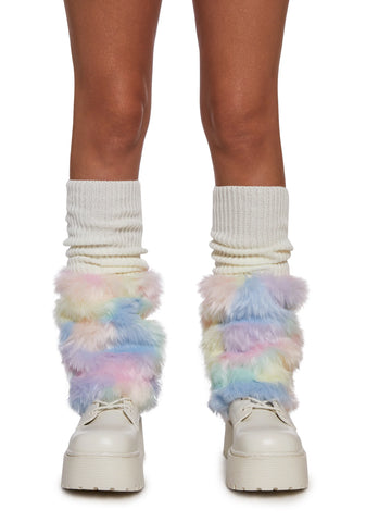 Cotton Candy Fuzzy Leg Warmers