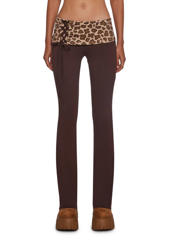 Hot Crush Knit Pants - Brown