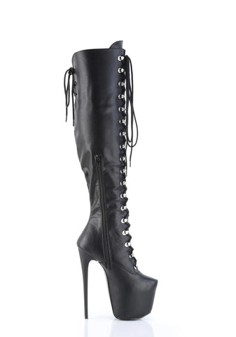 Jubilant-3012 Platform Over-The-Knee Boots-Black PU