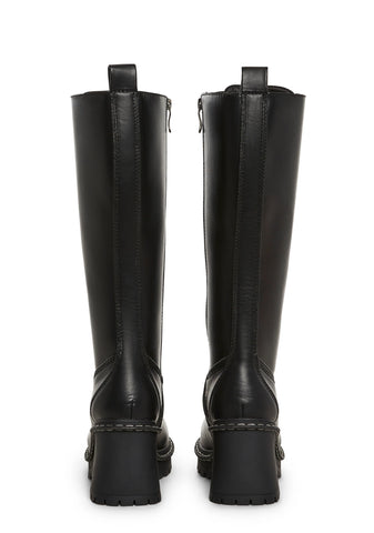 Record Shopping Knee High Boots