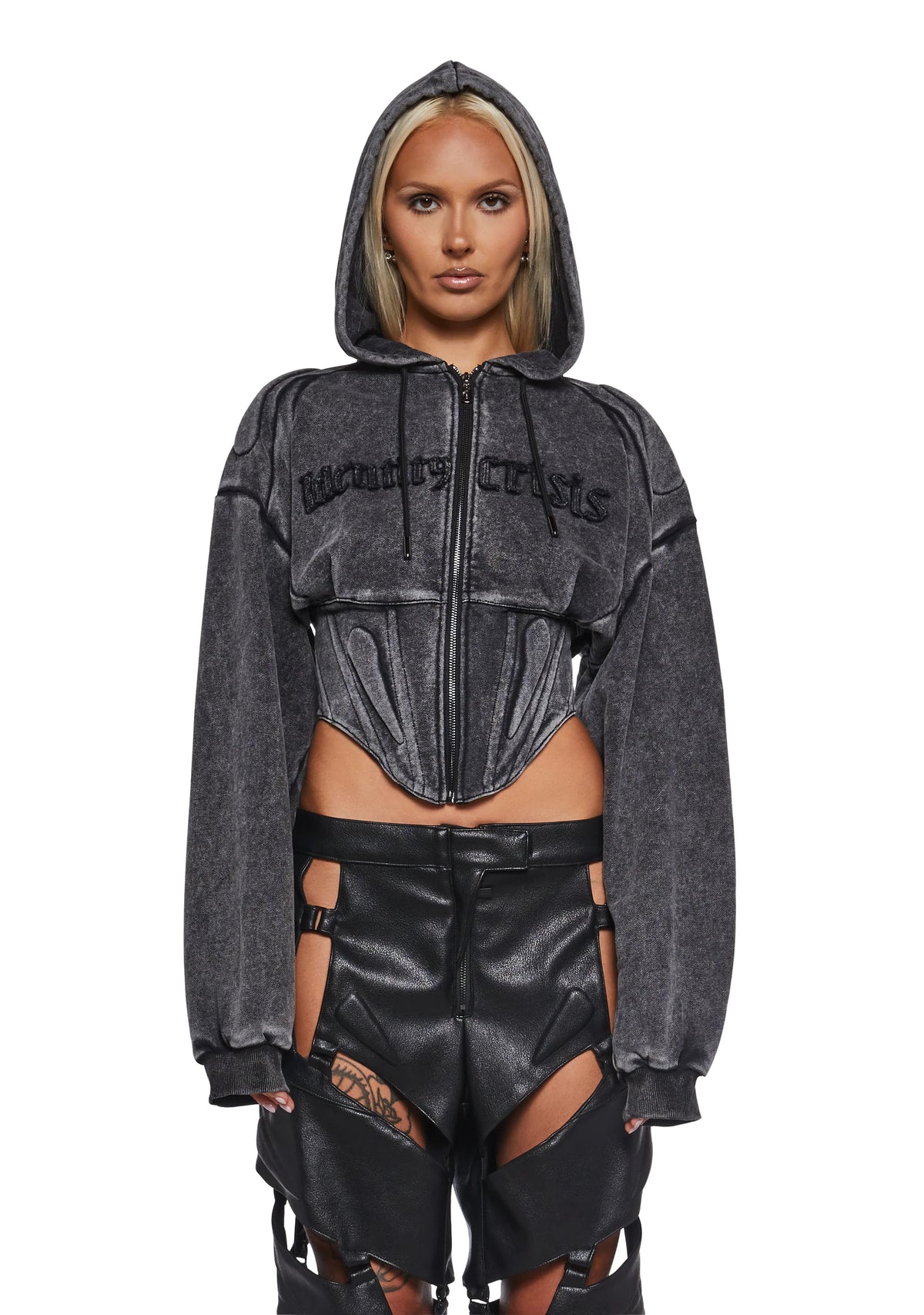 Sweat Corset Zip Hoodie