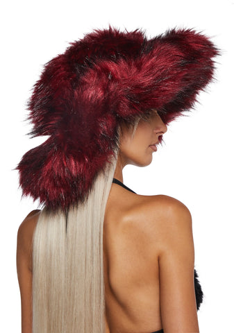 Chamber Faux Fur Bucket Hat - Red