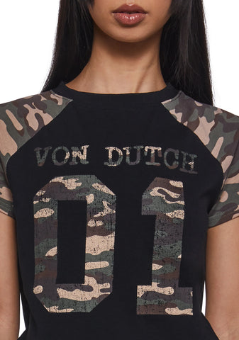 Camo Raglan Tee - Black