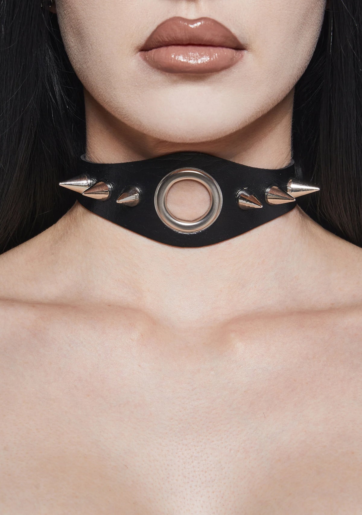Heartless Leather Spiked Choker