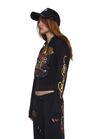 Heart Snake Zip Front Hoodie