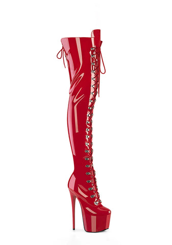 Jubilant-4012 Platform Crotch Boots-Red