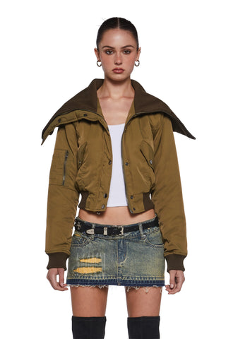 Sweet Riot Cropped Bomber Jacket