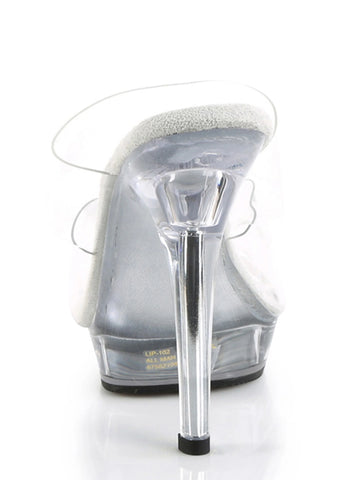 Lip-102 Platform Two Bands Slides-Clear