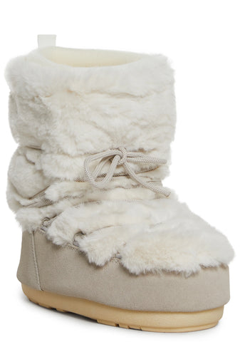 Mav-M Bone Faux Fur Booties