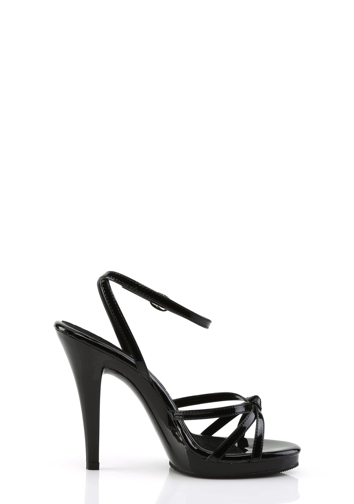 Flair-436 Platform Strappy Ankle Wrap Sandals-Black