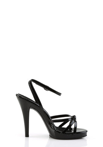 Flair-436 Platform Strappy Ankle Wrap Sandals-Black