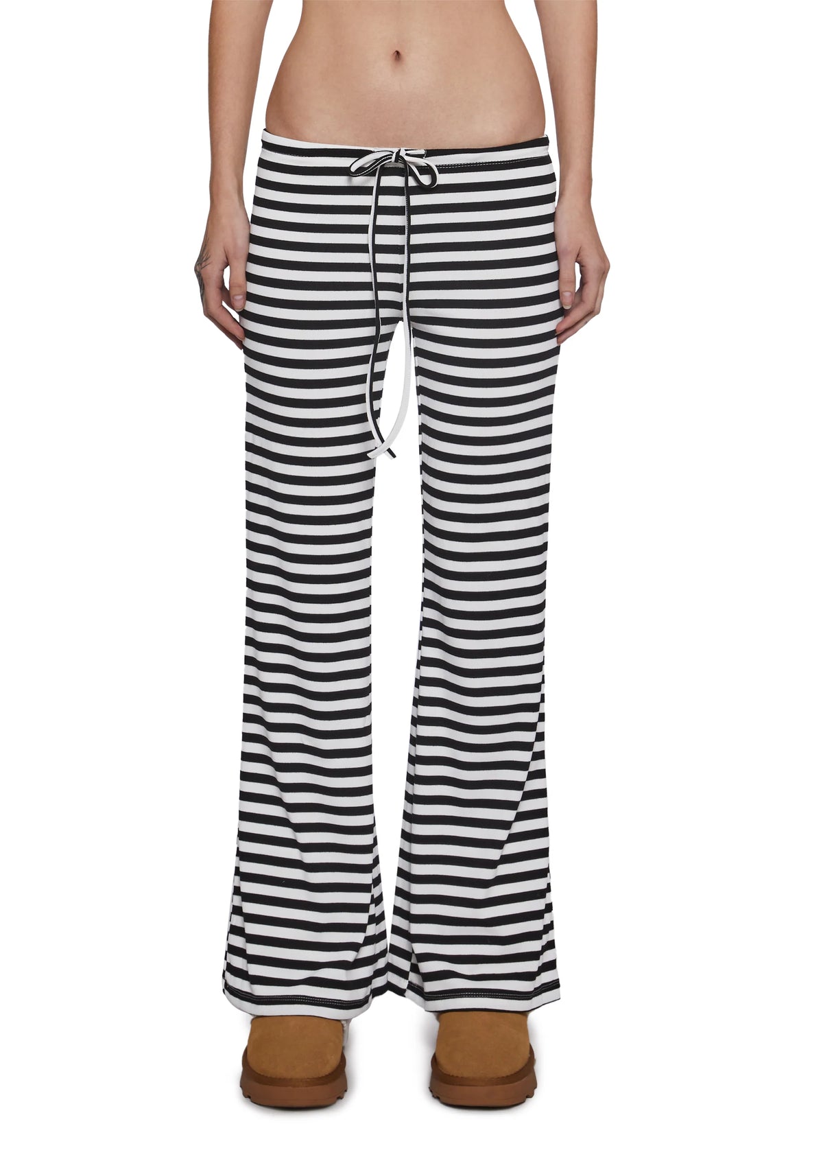 Leave Me Alone Striped Pants - White