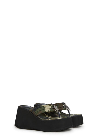 My Command Platform Thong Sandals