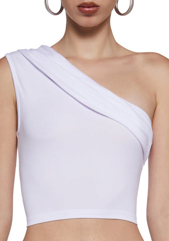 Fake Number Off The Shoulder Top - White