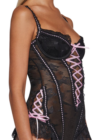 Love Flutters Lace Teddy