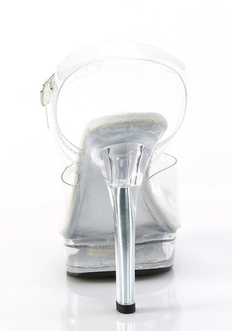 Majesty-508 Platform Ankle Strap Sandals-Clear