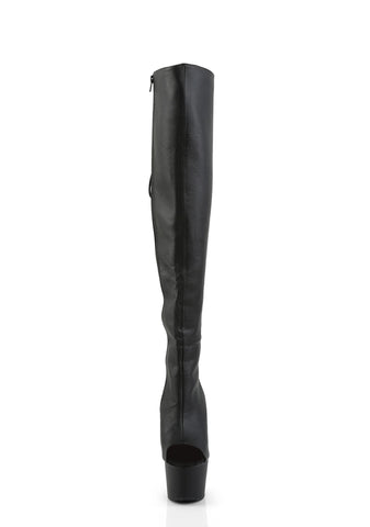 Adore-3019 Platform Over-The-Knee Boots-Black PU