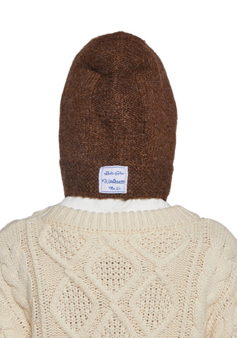 Fall Vibing Knit Hood - Brown