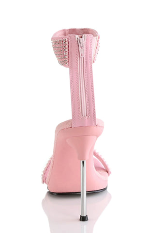 Chic-40 Platform Ankle Strap Rhinestone Sandals-Baby Pink