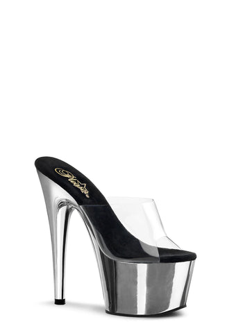 Adore-701 Platform Slides-Silver Chrome