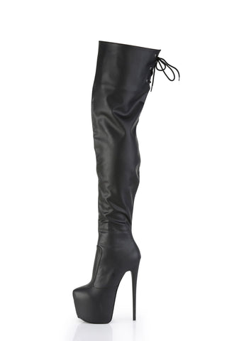 Jubilant-3007 Platform Thigh High Boots-Black PU