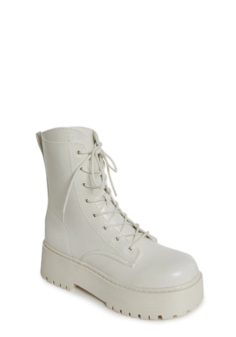Renegade Combat Boots - White