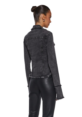 Ferris Wheel Date Denim Top - Black