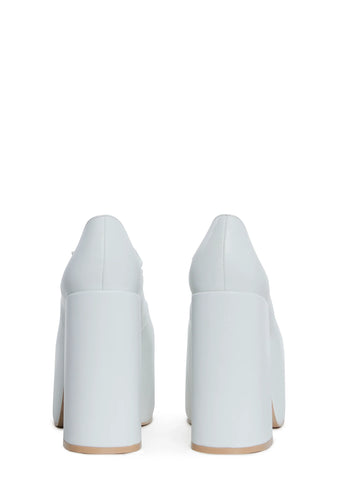 Macabre Meetup Platform Mary Janes - White