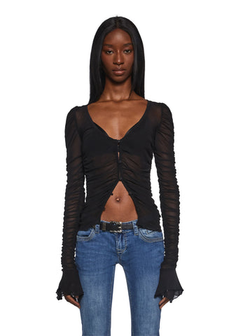 Divine Status Chiffon Blouse - Black