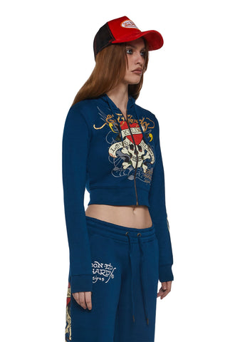 LKS Skull Zip Front Hoodie