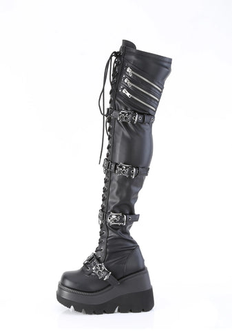 Shaker-420 Platform Thigh High Boots