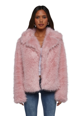 Melora Faux Fur Coat - Pink