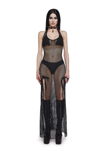 Romantic Rebel Maxi Dress - Fishnet
