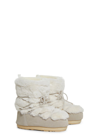 Mav-M Bone Faux Fur Booties