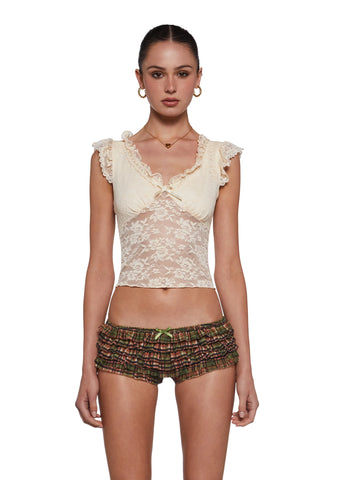 Elegance Reigns Lace Top - Off White