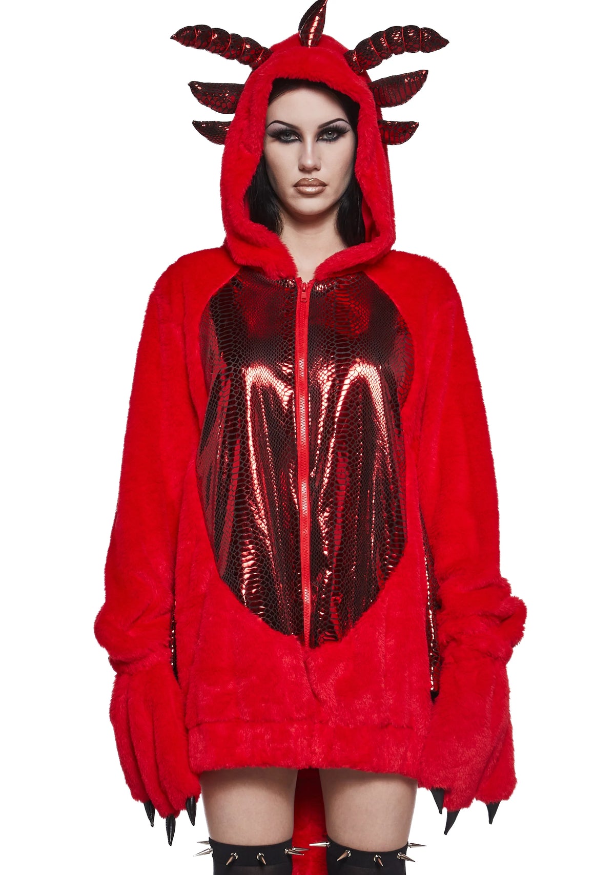 Dragon Fire Faux Fur Hoodie