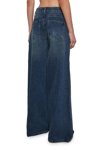 Sinful Attitude Wide Leg Jeans - Dirty Blue